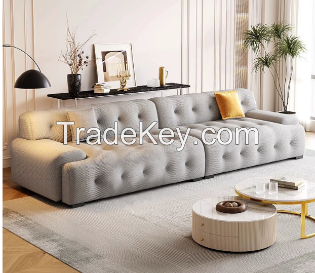 Italian minimalist fabric sofa living room Nordic light luxury internet celebrity cream style modern minimalist sofa Rocheburg sofa