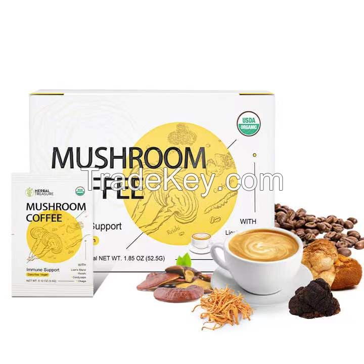 4 IN 1 Mushroom Coffee With 4 Superfood Lions Mane Reishi Chaga Cordyceps One Cup Organic Instant Coffee