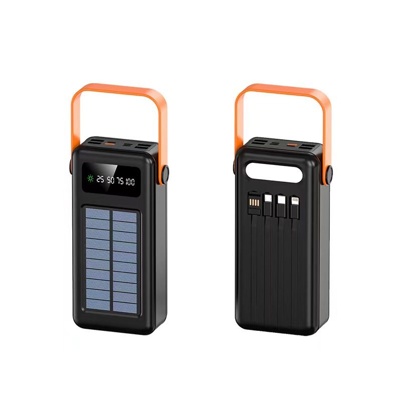 Cross-border outdoor large capacity with line solar charging treasure 80000 MA with LED light mobile power lighting