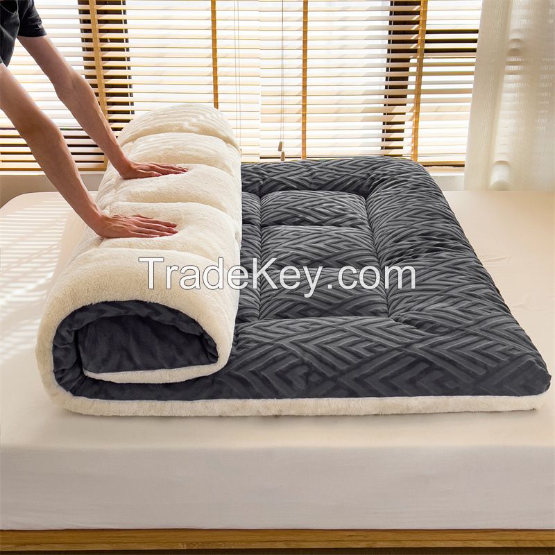 Lamb down mattress cushion home winter thickened student dormitory single sponge warm tatami winter cushion