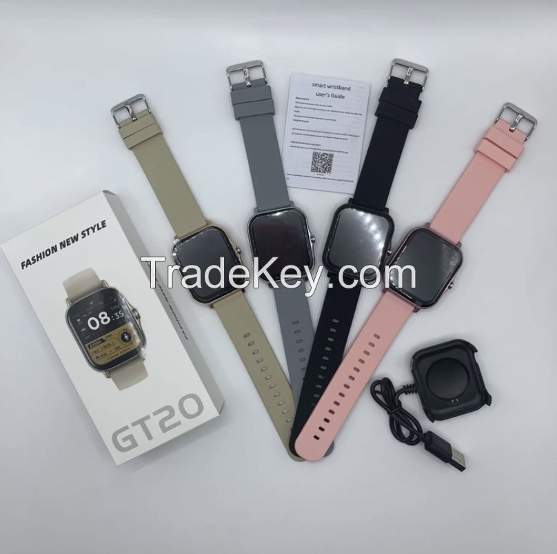 1.83 Inch Big Screen Smart Watch GT20 Men Women BT Call Sport Heart Rate Monitor Smartwatch Customize Wallpaper Watch Q13 H13