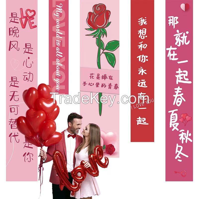 Custom ins wind hanging cloth to express marriage proposal romantic atmosphere background cloth new style camping wind wedding senior decorative cloth