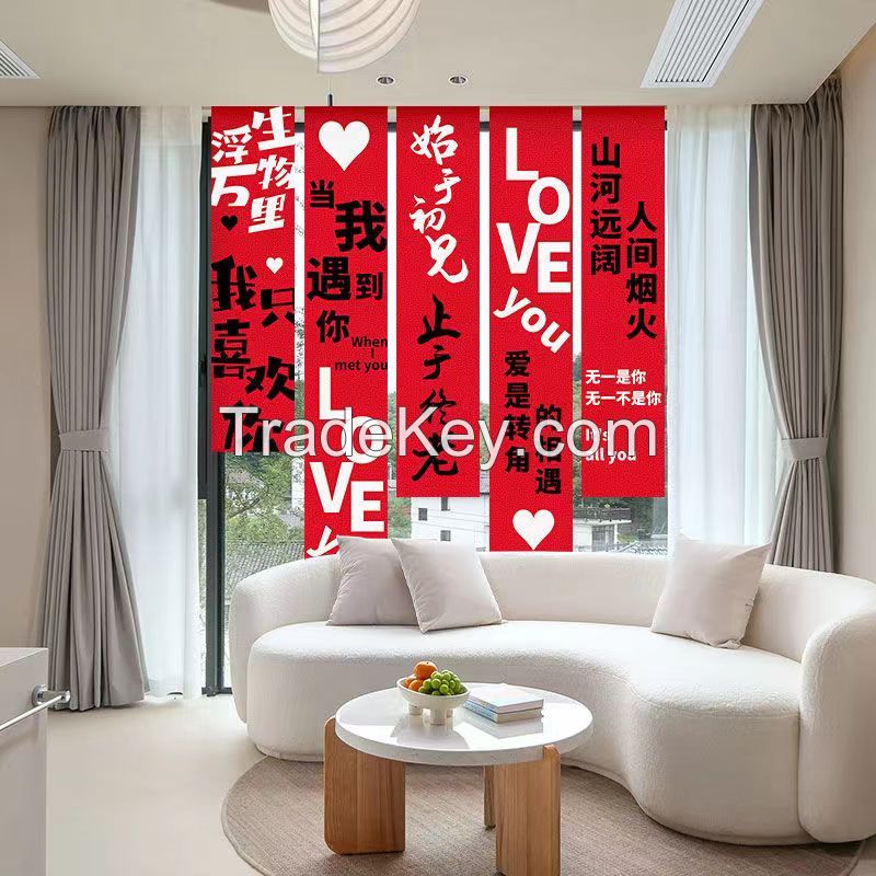 Custom ins wind hanging cloth to express marriage proposal romantic atmosphere background cloth new style camping wind wedding senior decorative cloth