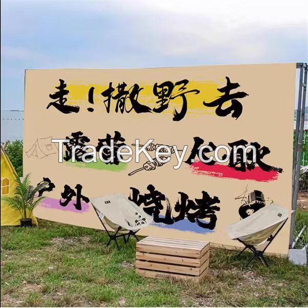 Camp hanging cloth Tavern wall layout ambience outdoor camping picnic spring outing decorative background cloth can be customized