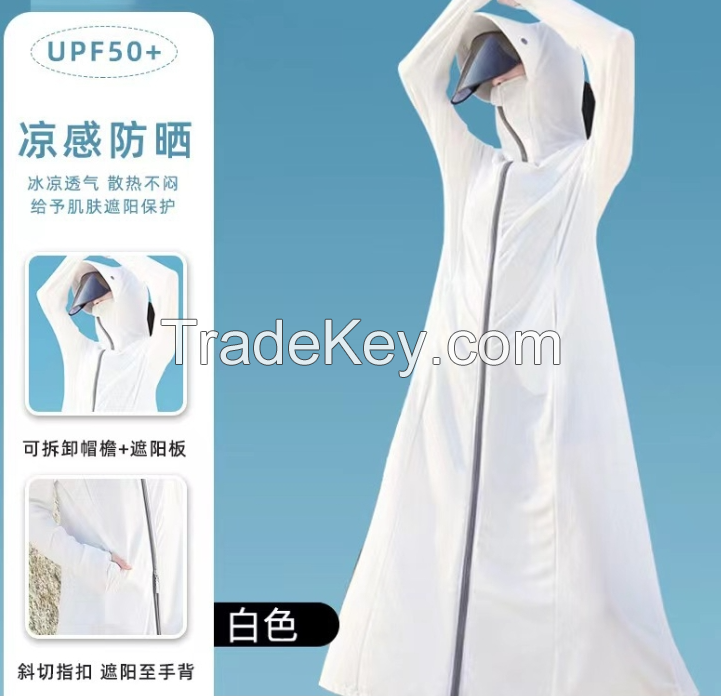 New hooded sun protection clothes female summer sun protective clothing UV windbreaker coat outdoor thin ice silk skin clothing