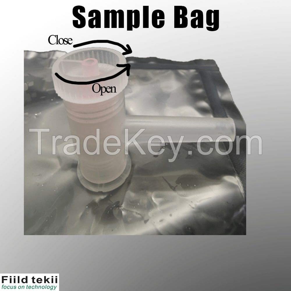 Aluminum Foil PTFE Sample Bag for Vapor, Air and Gas Analysis, Al Foil Composite Film with Dual Polypropylene Fiiting Valves