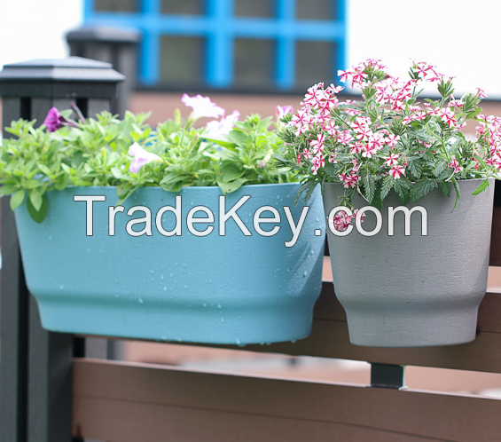 balcony railing flower pot rectangular planter spider pot plastic hanging saddle hydroponic self-absorbing pot wholesale