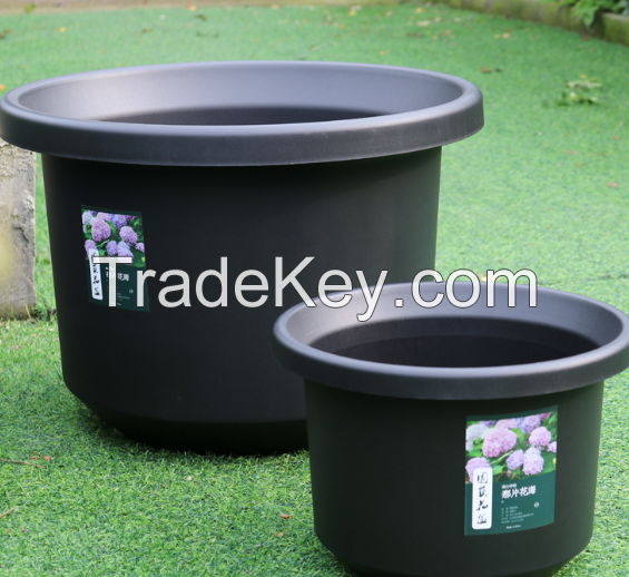 Thickened resin flower pot wholesale root control breathable chunky outdoor large flower pot planting tree black green mountain pot 50 caliber