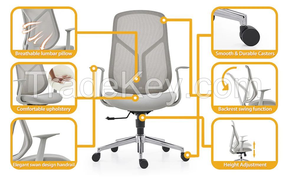 Hot Selling Executive Massage Ergonomic Swivel High Back Thick Cushion mesh Office Chair furniture