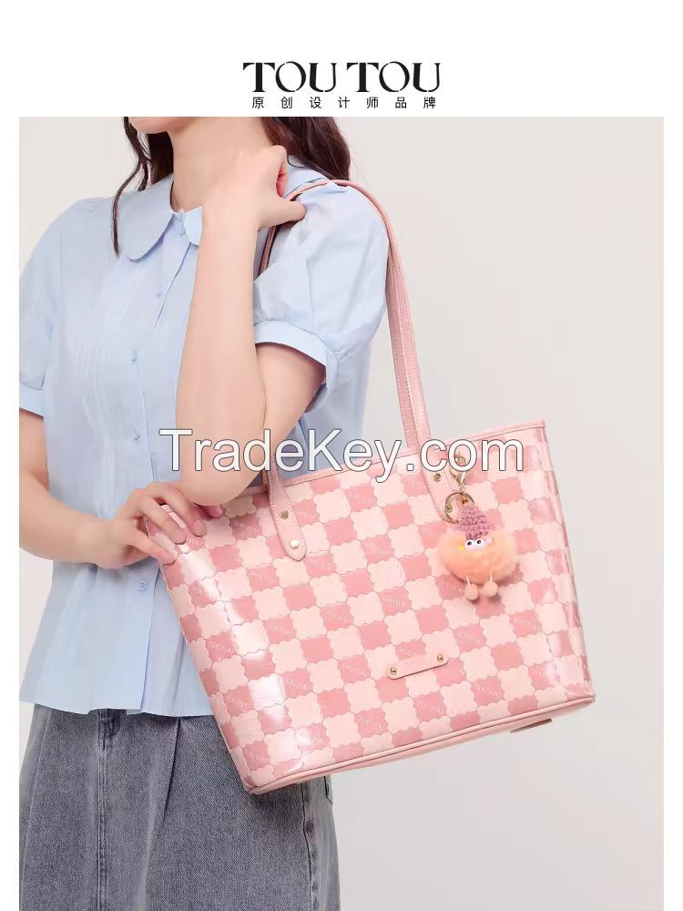 TOUTOU2024 new original design large capacity Tote bag biscuit print girly commuter shoulder underarm bag