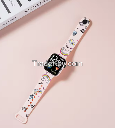 Manufacturers supply 2023 new personality cute square children's student sports electronic watch