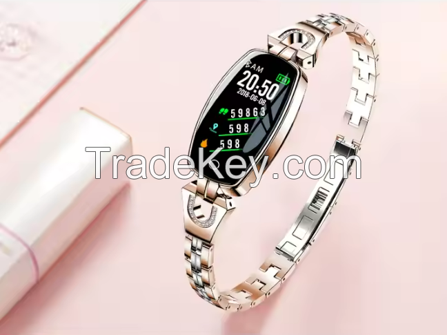 2021 dropship Luxury Female Sport Fitness Tracker Blood Pressure Heart Rate Monitor H8 Smart watch Bracelet smartwatch for Women