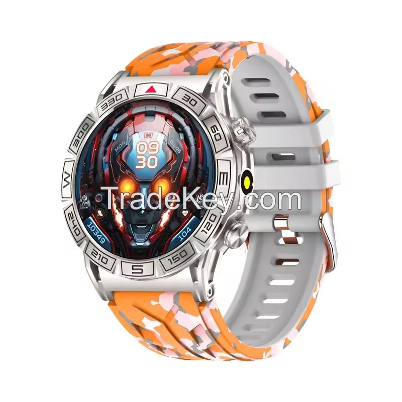 New KC80 1.43 Inch Smart Watch Men Outdoor Sports 450mAh Large Battery Altitude air pressure Compass Reloj smartwatch 2024