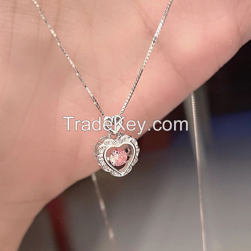 Heart frequency necklace female Instagram niche high-grade design feeling sweet everything smart love collarbone chain chain female