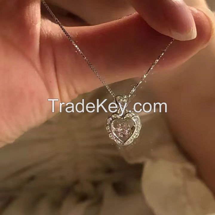 Heart frequency necklace female Instagram niche high-grade design feeling sweet everything smart love collarbone chain chain female