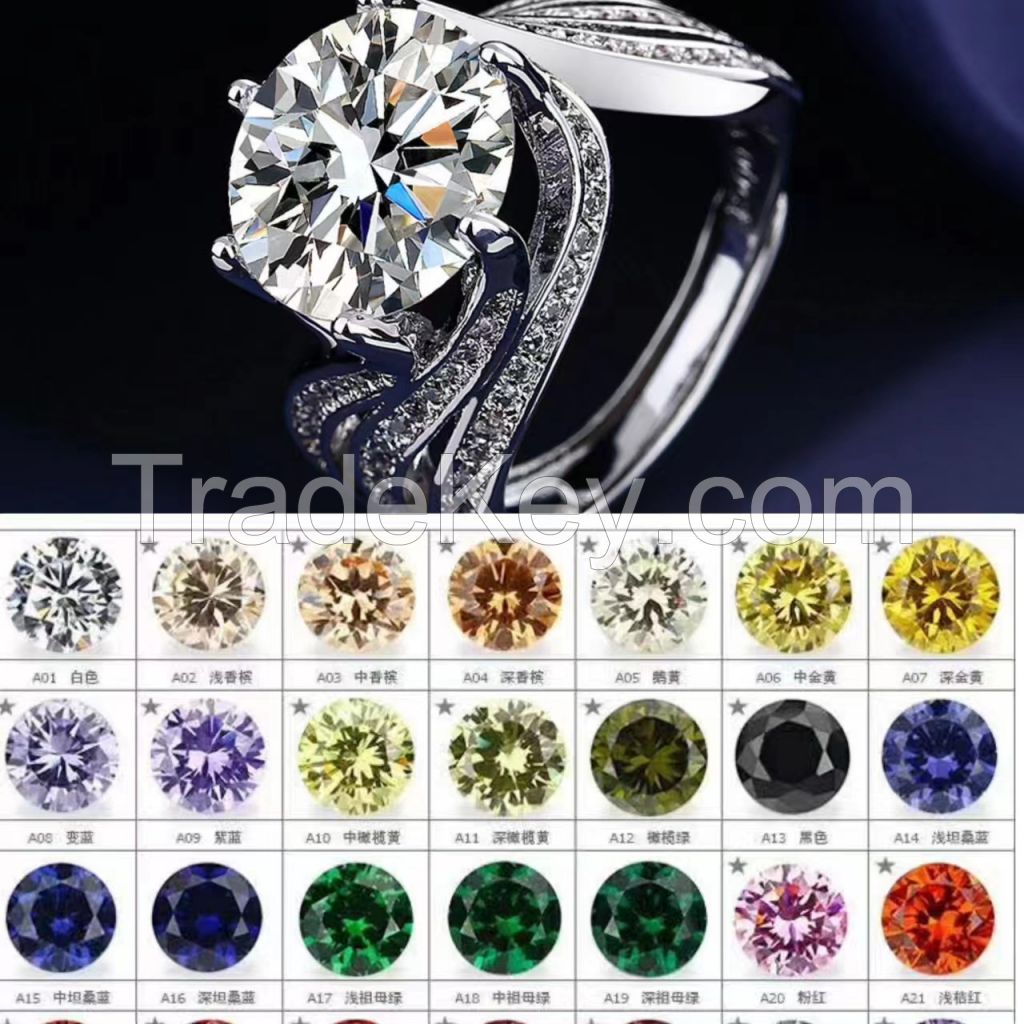 Live streaming hot selling jewelry imitates the love of life, with a 5-carat Mosan diamond ring for women. Luxury large diamond high carbon diamond ring for women