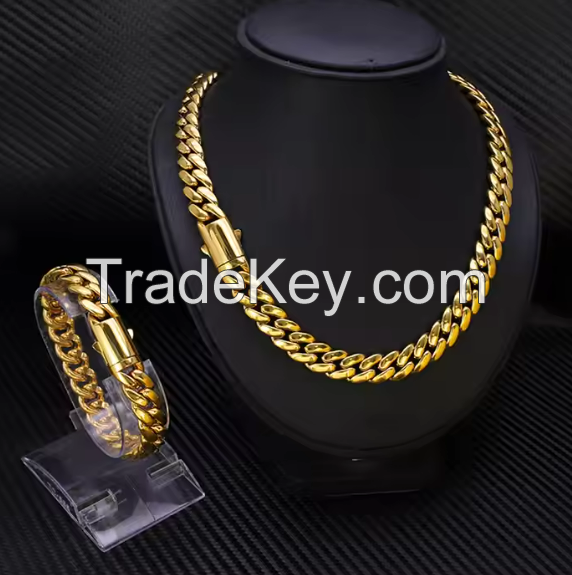 Jewelry 14K 18K Gold Cuban Necklace for Women