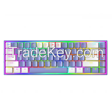 Kusselau 68 Keys Bluetooth Gaming Keyboard RGB Backlit Outemu Switch Red Switch 65% Wireless Mechanical Keyboard