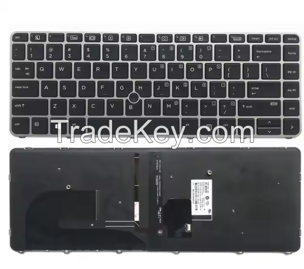 HP elitebook 840 G1 840 G3 Laptop Internal Keyboard Grey Frame with Pointing Stick Backlit Replacement Laptop Keyboard