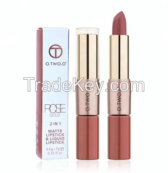 O.TWO.O Waterproof 12-color 2-in-1 Matte Liquid Lipstick High Tint Long-lasting Rouge Lipstick