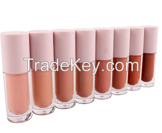 Wholesale high quality matte nude liquid lipstick Private Label Lip Gloss Waterproof 8 color vegan sample available cosmetics