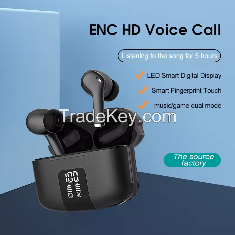Factory ANC ENC BT 5.3 TWS Wireless Charging Bluetooth Earphones Headphones
