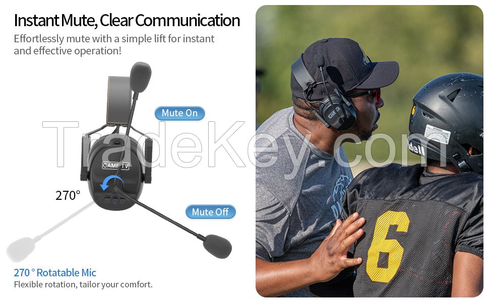 CAME-TV Wireless Intercom Headset Two-way Communication Full Duplex for Video Production, Riding, Coaching and Horse Riding