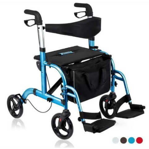 European Design Multi-Style Lightweight Rollator with Removable Footrest, Easy to Carry