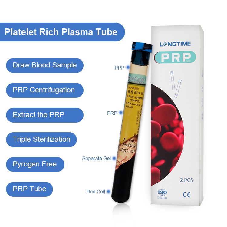 Plasma rich in growth factors PRGF tube blood test tubes prp 10ml avec gel