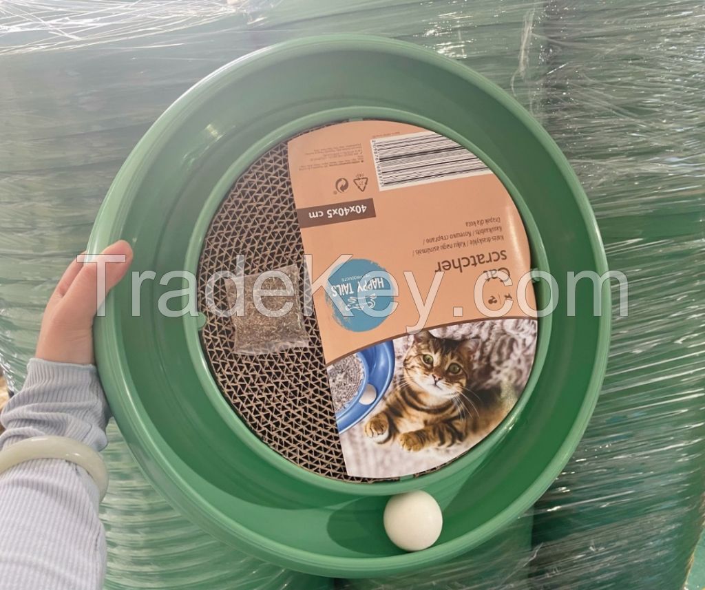 Factory Pet Toys Durable Interactive Turbo Cat Round Scratcher with ball