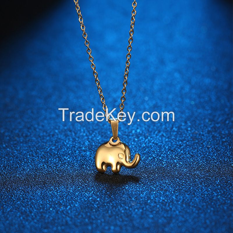 Elephant Pendant Necklace Cute Cartoon Animal Necklace