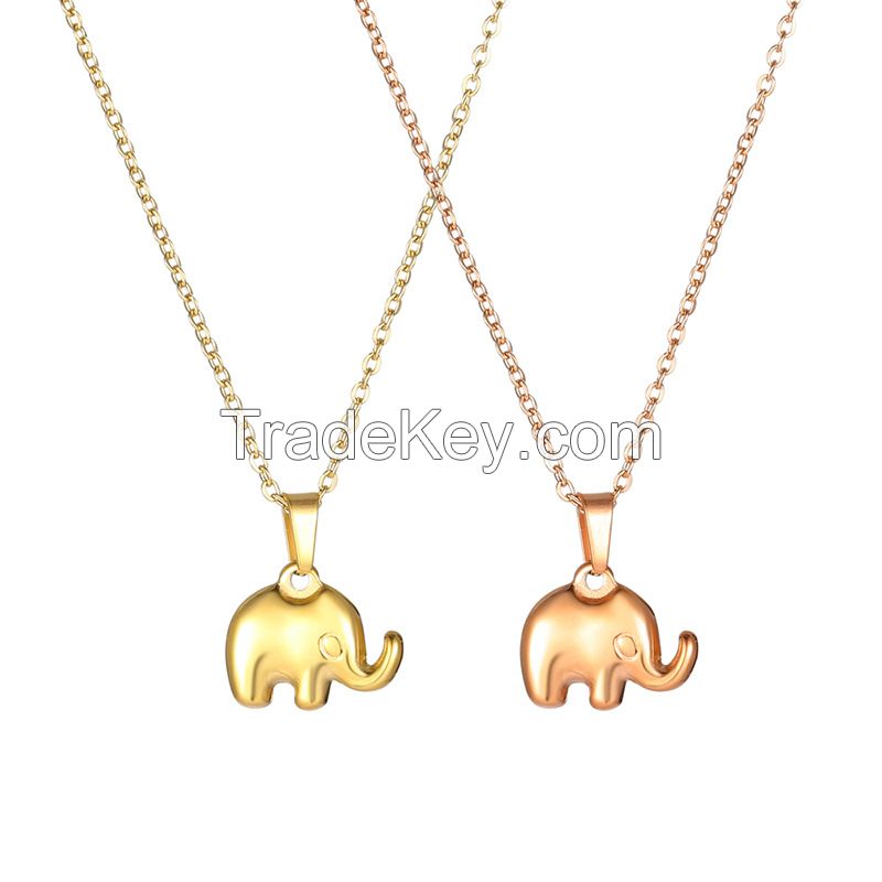 Elephant Pendant Necklace Cute Cartoon Animal Necklace