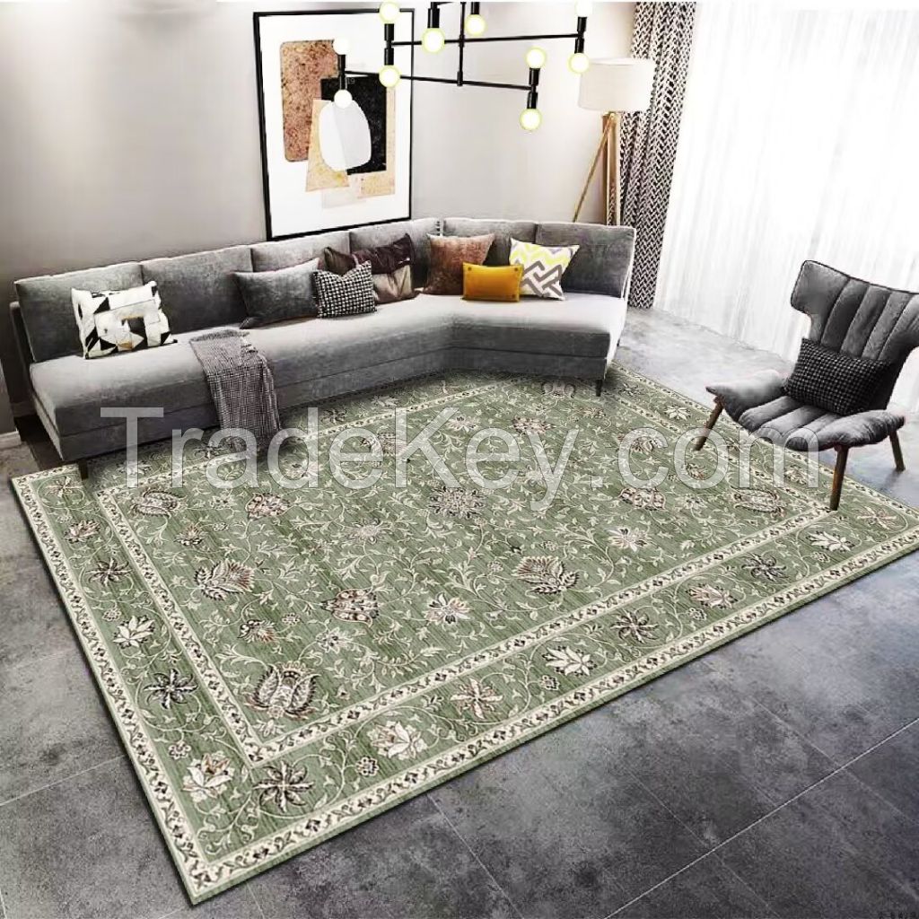 Olive Green Living Room Carpet Persian Rug