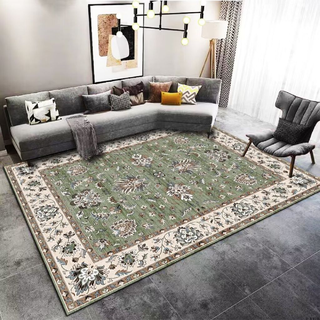 Olive Green Living Room Carpet Persian Rug