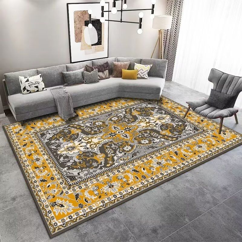 Big Area Rugs Living Room Rug Grey and Yellow Persian Carpet Large