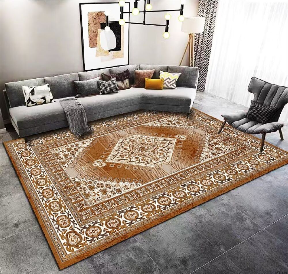 Quality Orange Carpet Tapis Salon Modern White and Orange Rug for Living Room