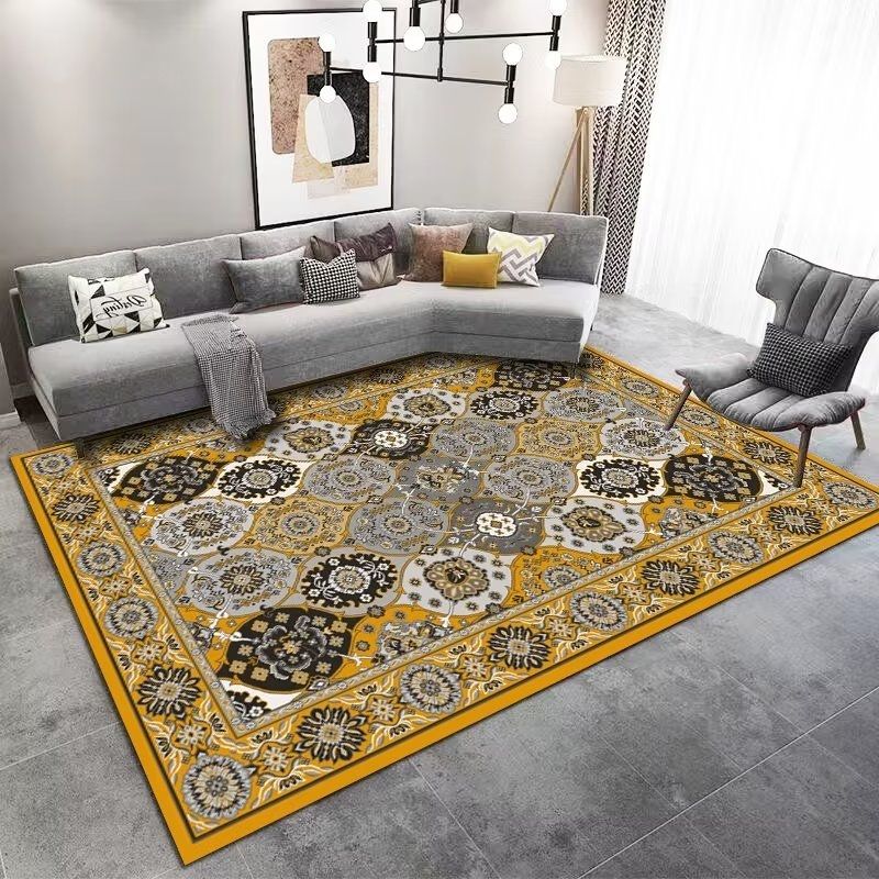 Big Area Rugs Living Room Rug Grey and Yellow Persian Carpet Large