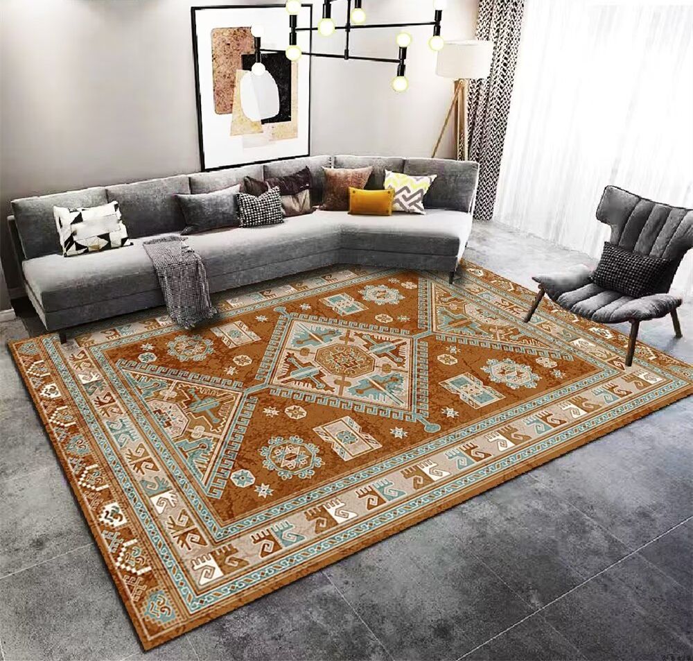 Quality Orange Carpet Tapis Salon Modern White and Orange Rug for Living Room