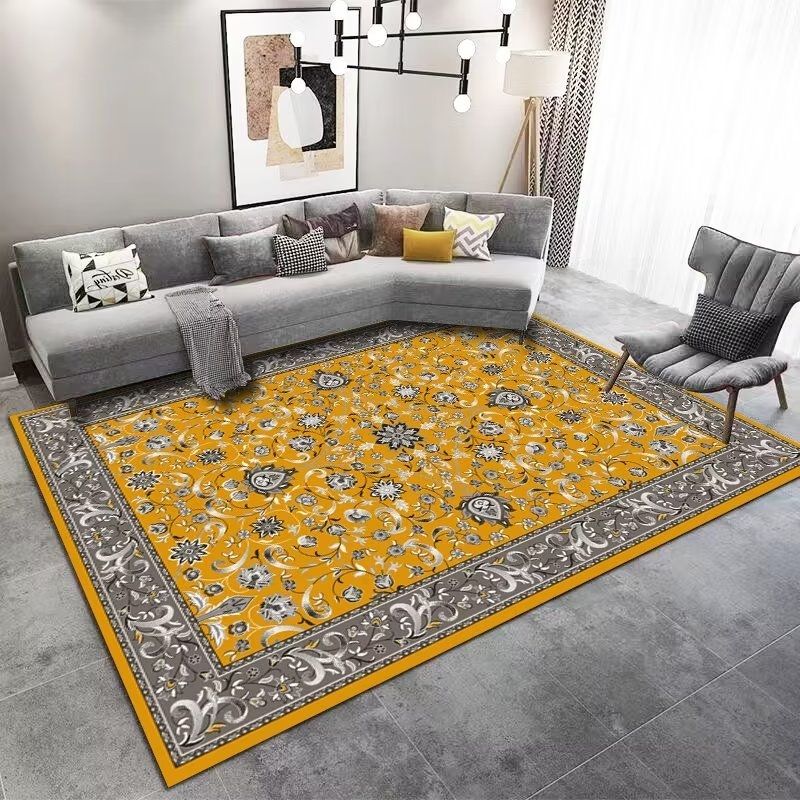 Yellow and Grey 8x12 Area Rug Persian Carpet Large
