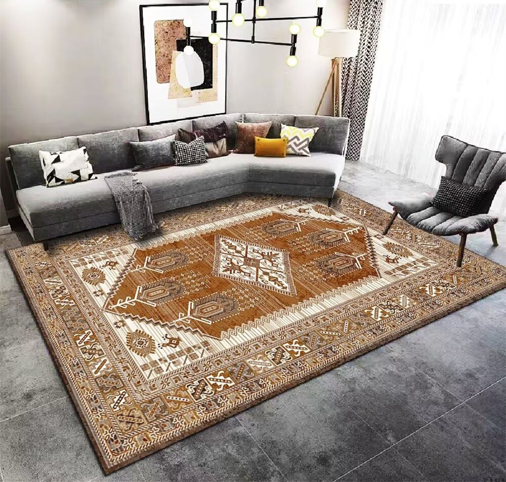 Quality Orange Carpet Tapis Salon Modern White and Orange Rug for Living Room