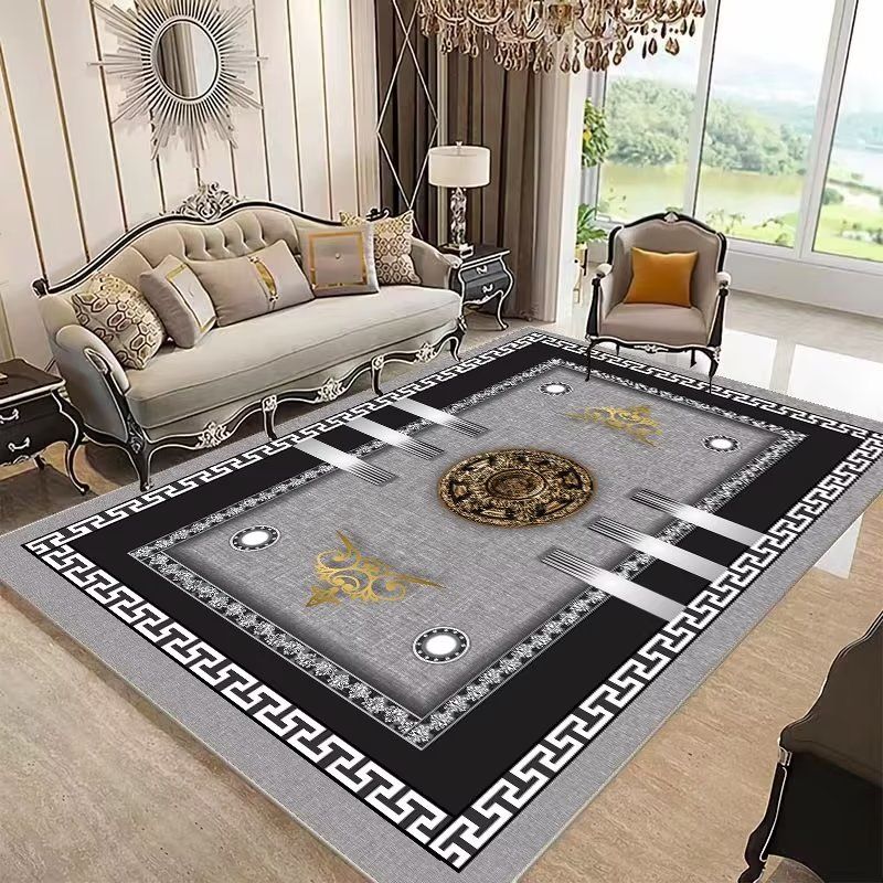 2024 New Style Large Modern Pattern Black and Gray Living Room Rugs