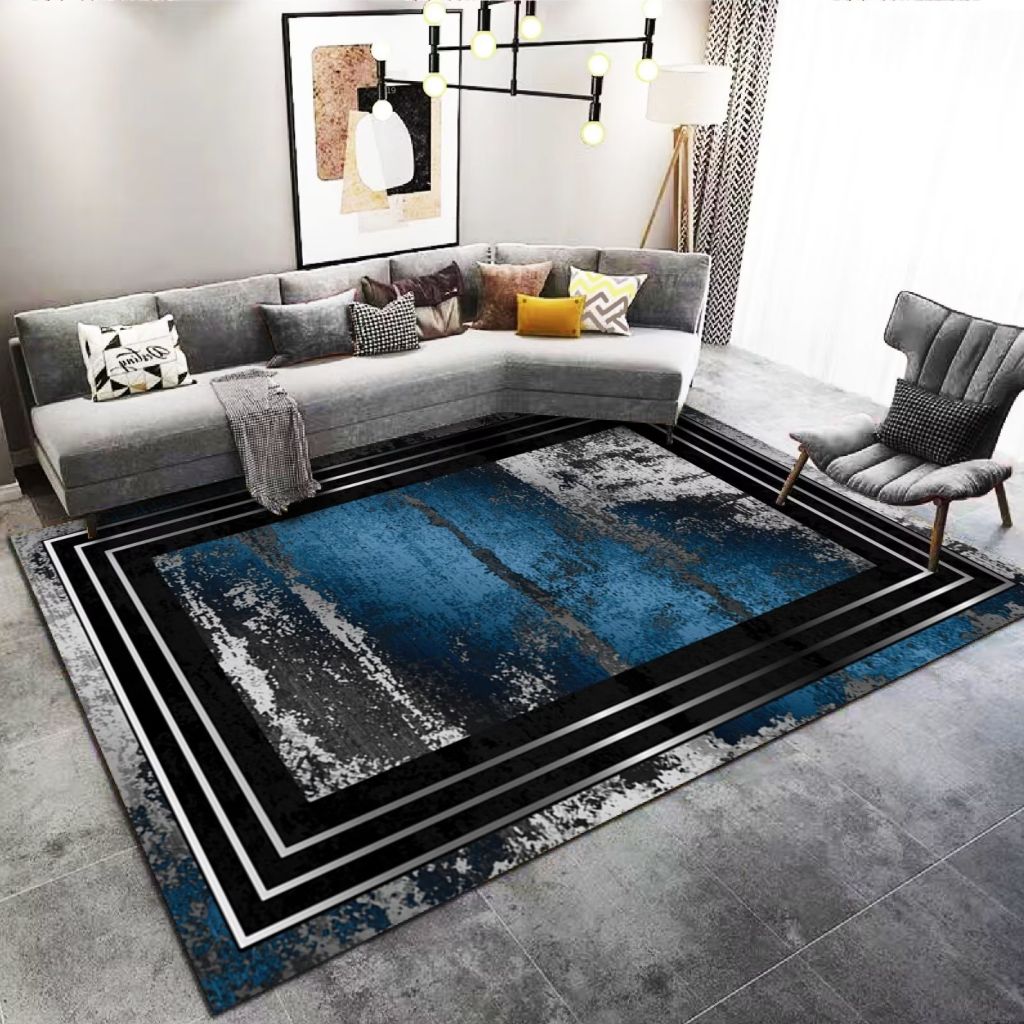 2024 New Style Large Modern Pattern Black and Gray Living Room Rugs