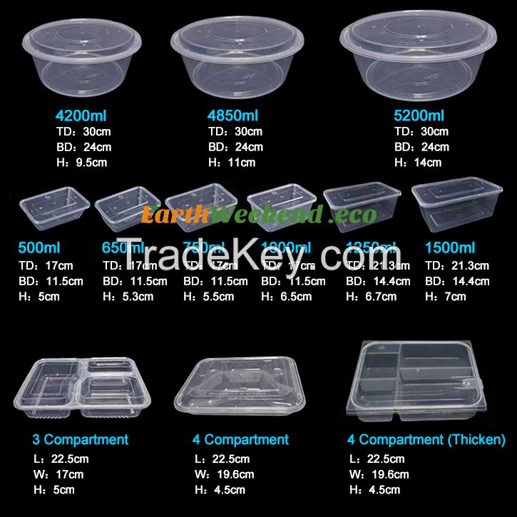 Rectangle PP Lunch Box / Food Grade Container/ Disposable Plastic Food Box