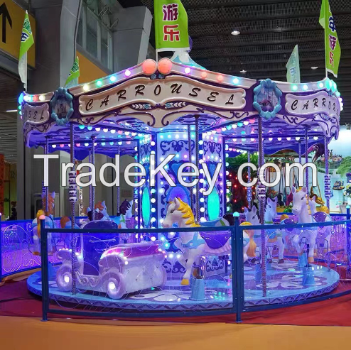 Amusement Rides Mechanical Indoor Chinese Pink Carousel Ride For Kids Equipment