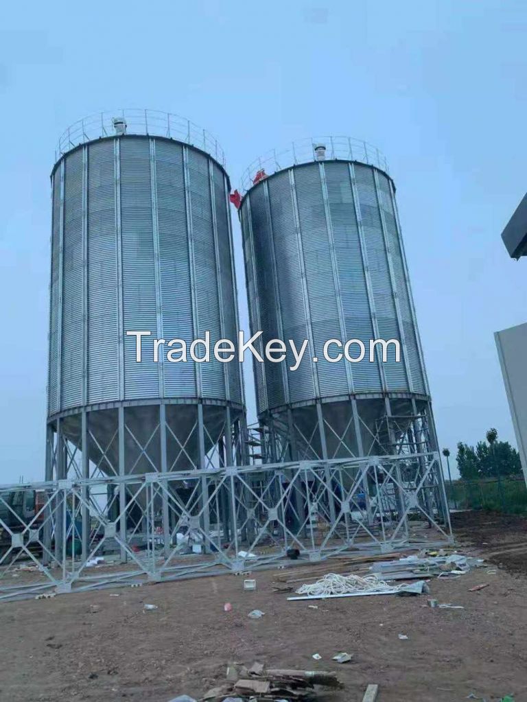 Grain Storage Galvanized Silo For Sale Corn Seed Storage Silo Bins Grain Silo Feeder