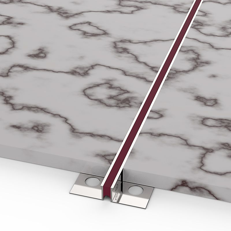 Floor expansion joint system elastic aluminum tile trim to accommodate floor movement