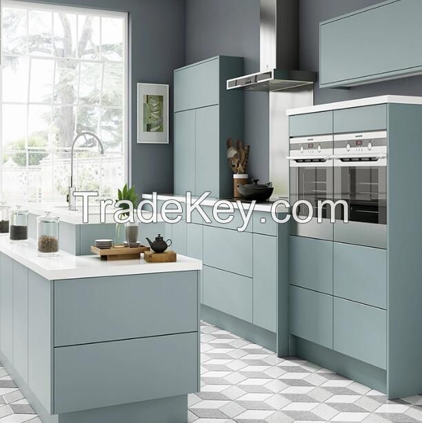 Professional Design Sample Modern Modular Customized Free Lacquer Mat Finish Handleless Quick Delivery Furniture Kitchen Cabinets