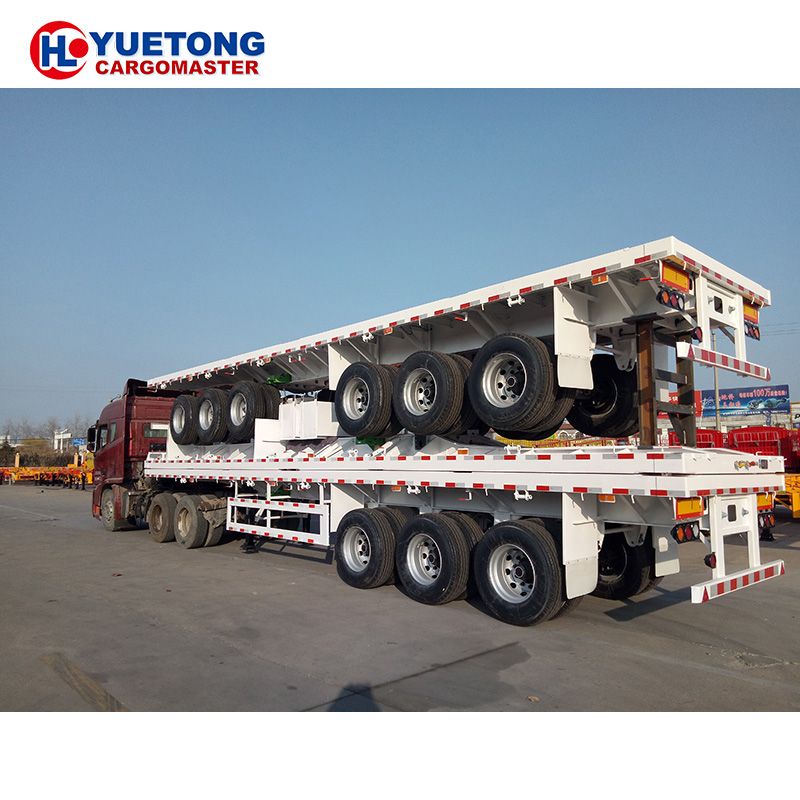 High capacity Container Transport Flat Bed Trailer 3 axle Flatbed Semi Trailer for sale