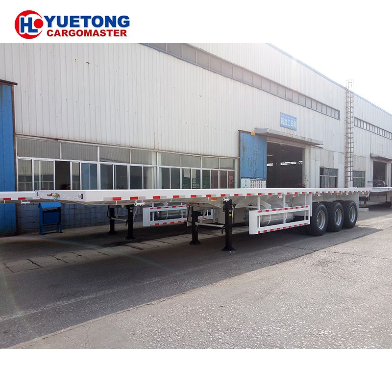 High capacity Container Transport Flat Bed Trailer 3 axle Flatbed Semi Trailer for sale