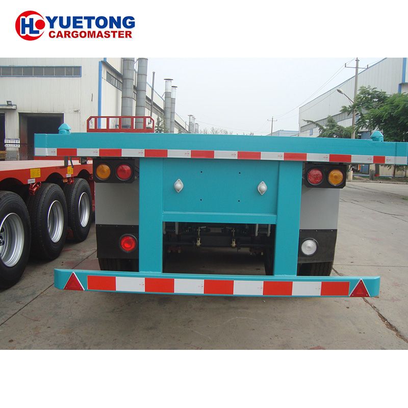 China 3 Axles 20ft 40ft Heavy Duty Shipping Container Transportation Flatbed Frame Flat Bed Semi Trailers cheap for sale